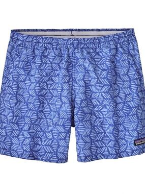 Patagonia Shorts Womens Medium Blue Baggies Hex Geometric Trail Hiking